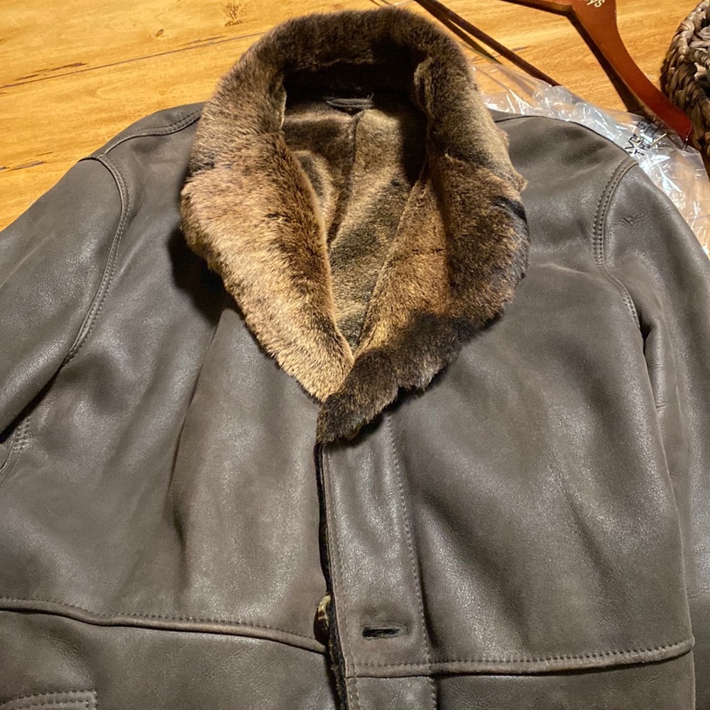 Kiton shearling and fur car coat 42